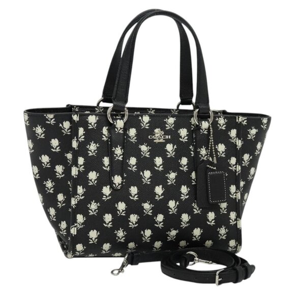 Coach Hand Bag PVC 2way Black Auth bs23776 - Picture 1 of 16